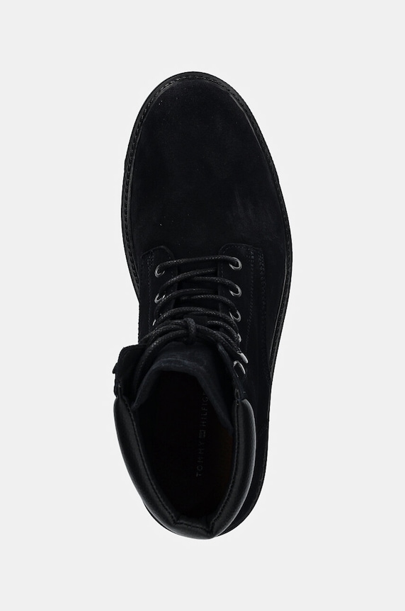 Tommy Hilfiger botine de piele întoarsă HILFIGER OUTDOOR SUEDE BOOT bleumarin FM0FM05193