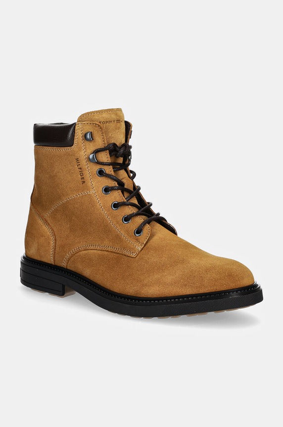 Велурени боти Tommy Hilfiger HILFIGER OUTDOOR SUEDE BOOT без изолация кафяв FM0FM05193