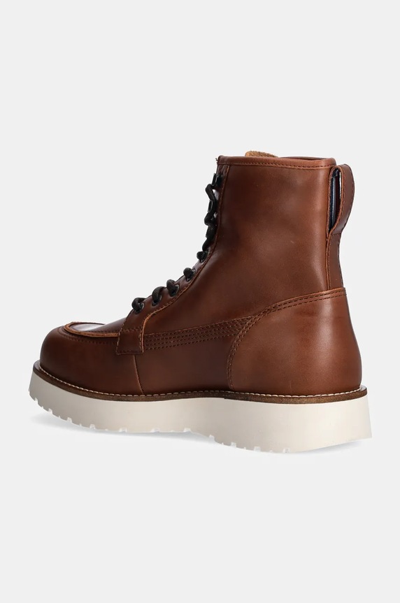 Obuwie Tommy Hilfiger buty skórzane TH AMERICAN PREM CHECK LTH BOOT FM0FM05194 brązowy