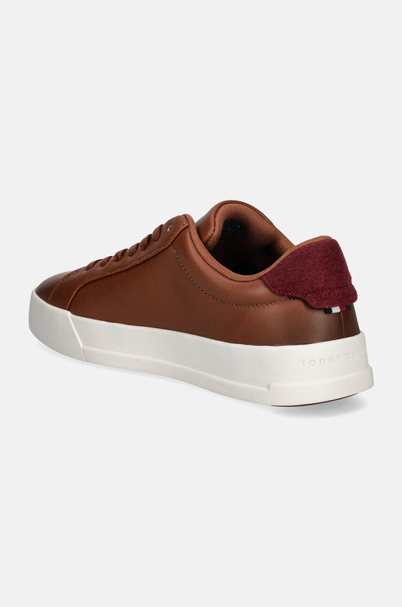 Παπούτσια Δερμάτινα sneakers Tommy Hilfiger TH COURT SEASONAL WINTER 4A FM0FM05207 καφέ