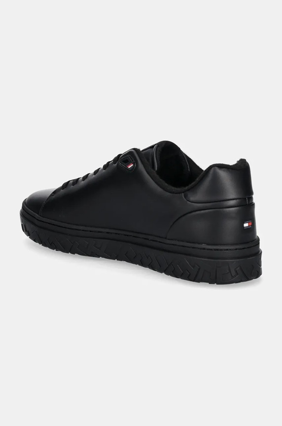 Παπούτσια Δερμάτινα sneakers Tommy Hilfiger COURT THICK CUPSOLE LEATHER FM0FM05208 μαύρο
