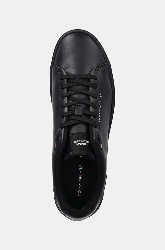 Δερμάτινα sneakers Tommy Hilfiger COURT THICK CUPSOLE LEATHER μαύρο FM0FM05208
