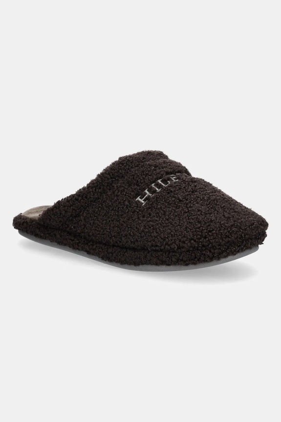 Kućne papuče Tommy Hilfiger HILFIGER WARM CURLY HOUSE SHOE smeđa FM0FM05226