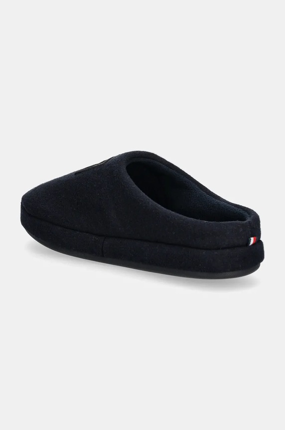 Obuwie Tommy Hilfiger kapcie FLAG WARM FELT HOUSE SHOE FM0FM05227 granatowy