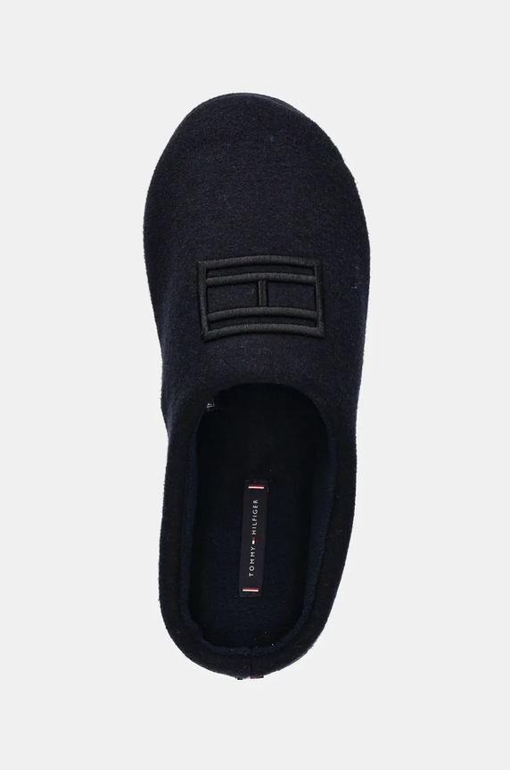 Tommy Hilfiger kapcie FLAG WARM FELT HOUSE SHOE granatowy FM0FM05227