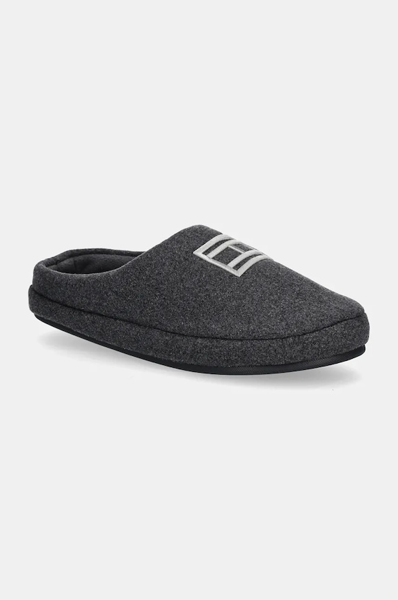 Pantofle Tommy Hilfiger FLAG WARM FELT HOUSE SHOE šedá FM0FM05227