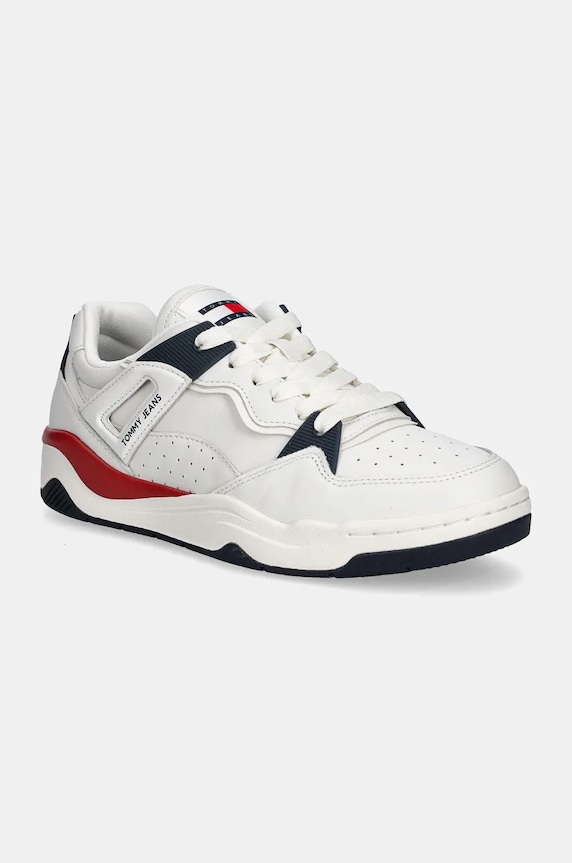Tenisky Tommy Jeans TJM ULTRA BASKET SNEAKER usňová koža biela EM0EM01493