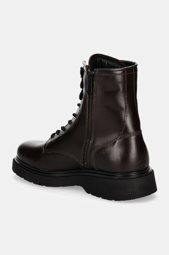 Obuwie Calvin Klein trapery skórzane LACE UP BOOT W/ ZIP LTH HM0HM01575 brązowy