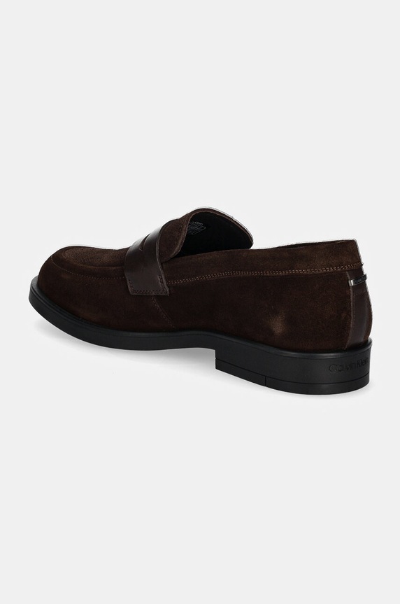 Boty Semišové mokasíny Calvin Klein MOCCASIN SUE HM0HM01621 hnědá