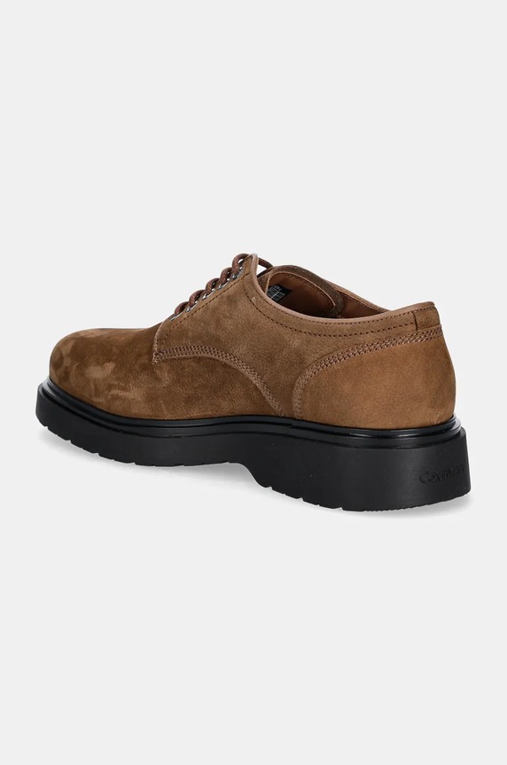 Obuv Nubukové topánky Calvin Klein DERBY SUEDE HM0HM01689 hnedá