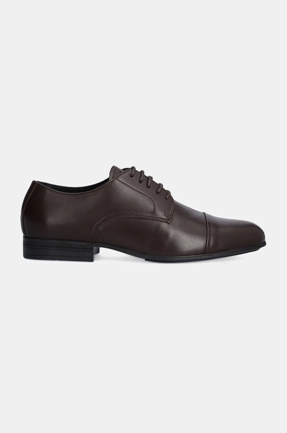 Poltopánky Calvin Klein DERBY CAP TOE HM0HM01540 hnedá AW24