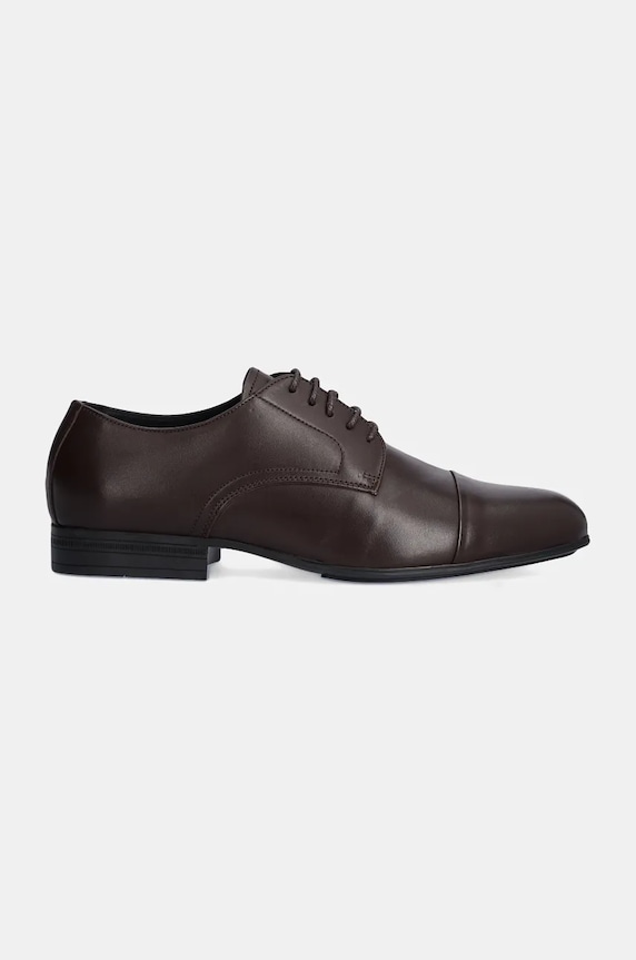 Poltopánky Calvin Klein DERBY CAP TOE HM0HM01540 hnedá AW24