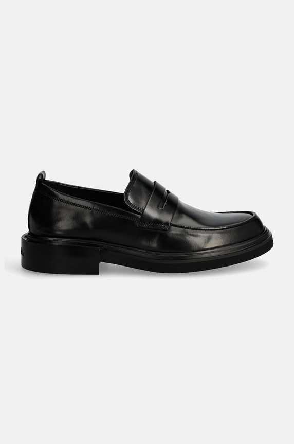 Kožené poltopánky Calvin Klein MOCCASIN HM0HM01682 čierna AW24