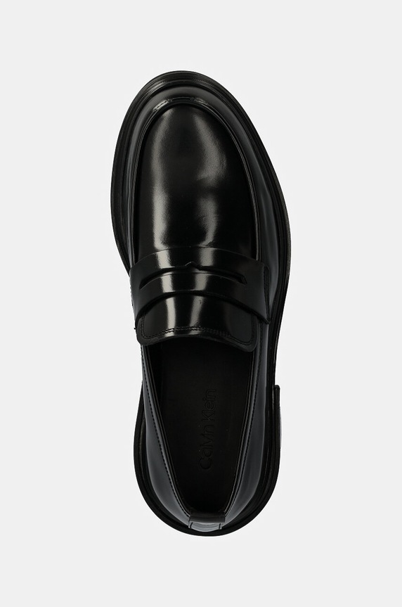Kožené poltopánky Calvin Klein MOCCASIN čierna HM0HM01682