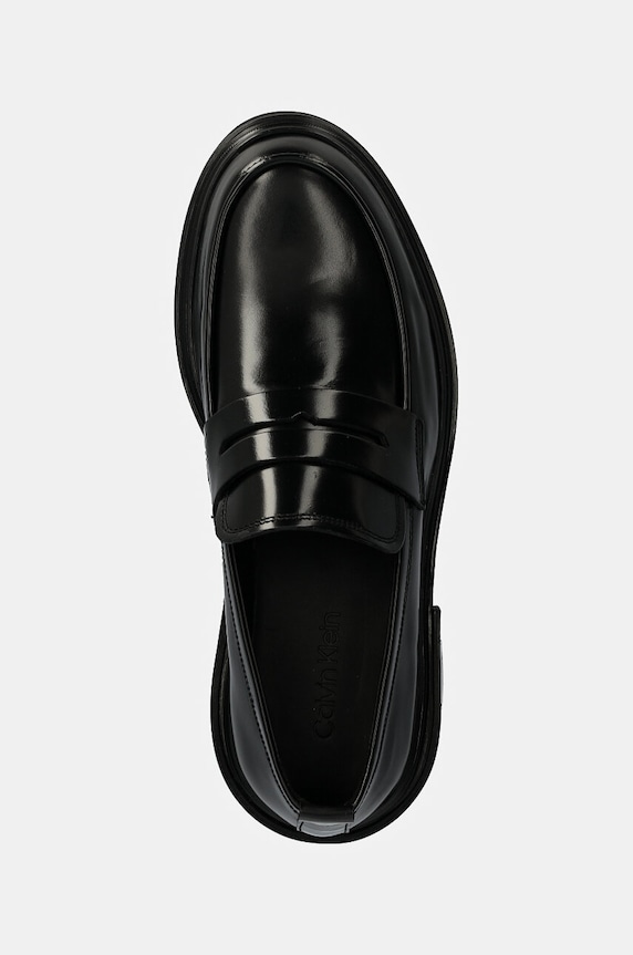 Kožené poltopánky Calvin Klein MOCCASIN čierna HM0HM01682
