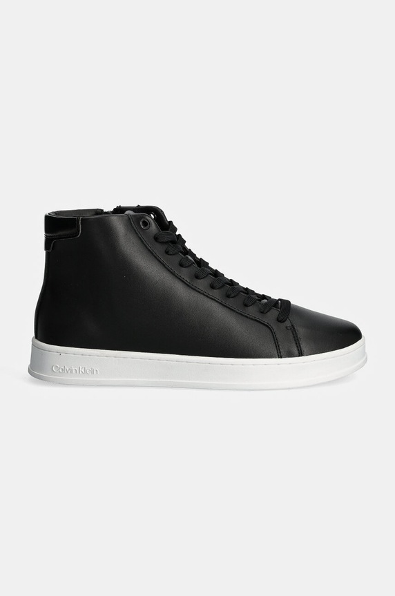Kožené tenisky Calvin Klein HIGH TOP LACE UP HM0HM01547 čierna AW24
