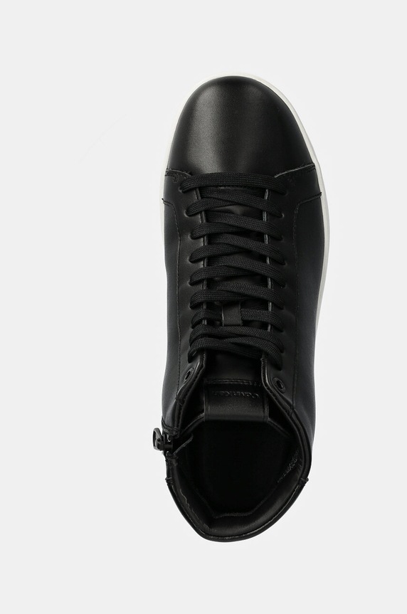 Kožené tenisky Calvin Klein HIGH TOP LACE UP čierna HM0HM01547