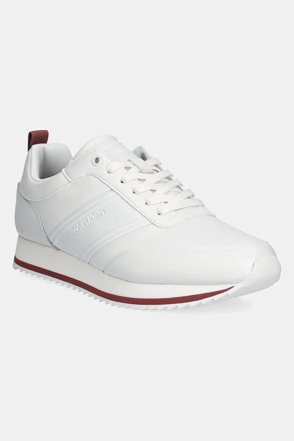 Tenisky Calvin Klein LOW TOP LACE UP LTH HF usňová koža biela HM0HM01553