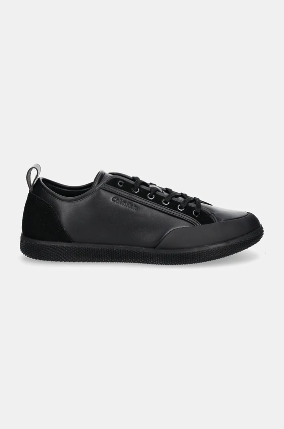 Kožené tenisky Calvin Klein LOW TOP LACE UP HM0HM01585 čierna NC24