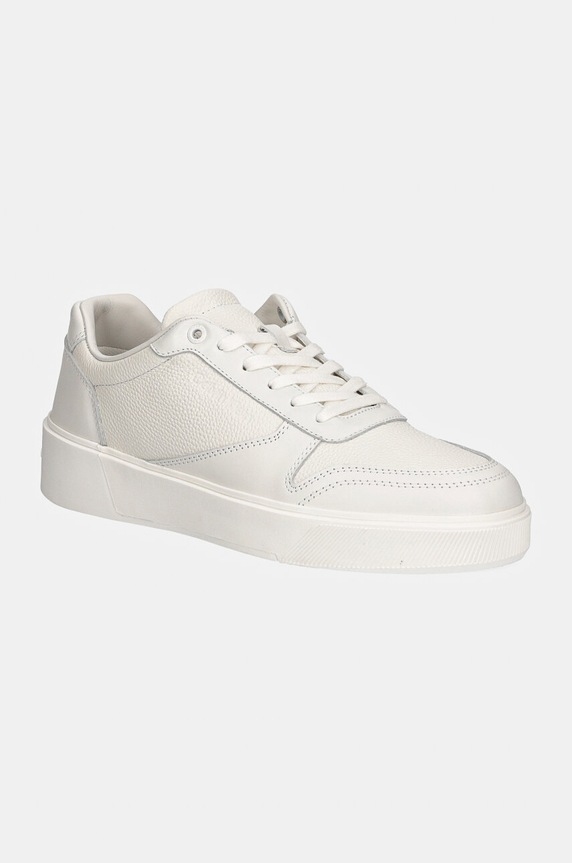 Kožené tenisky Calvin Klein LOW TOP LACE UP BSKT LTH Planet friendly biela HM0HM01624