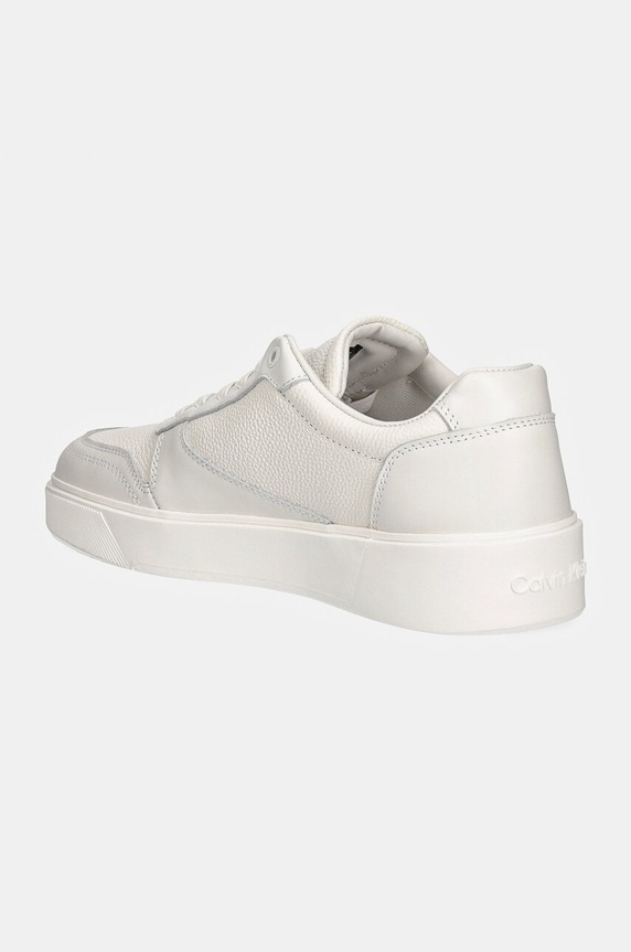 Obuv Kožené tenisky Calvin Klein LOW TOP LACE UP BSKT LTH HM0HM01624 biela