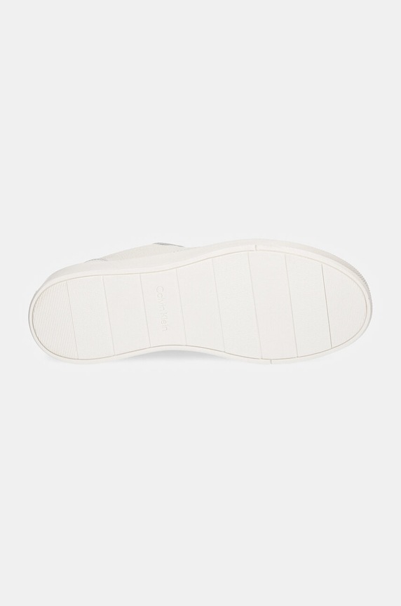 Kožené tenisky Calvin Klein LOW TOP LACE UP BSKT LTH HM0HM01624 biela
