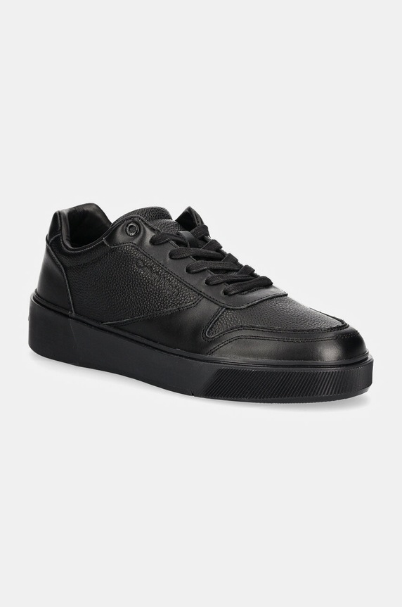 Δερμάτινα sneakers Calvin Klein LOW TOP LACE UP BSKT LTH Planet friendly μαύρο HM0HM01624