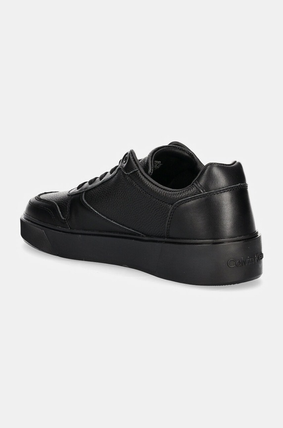 Παπούτσια Δερμάτινα sneakers Calvin Klein LOW TOP LACE UP BSKT LTH HM0HM01624 μαύρο