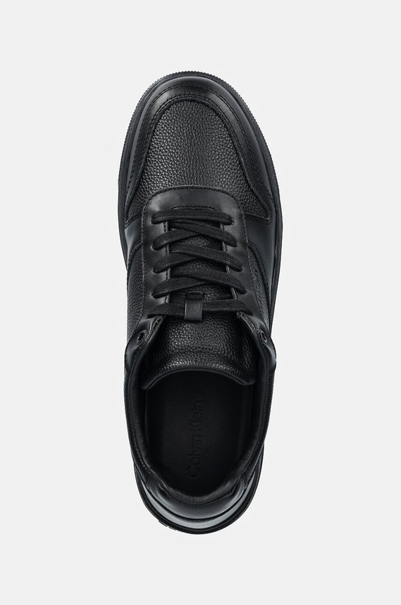 Δερμάτινα sneakers Calvin Klein LOW TOP LACE UP BSKT LTH μαύρο HM0HM01624