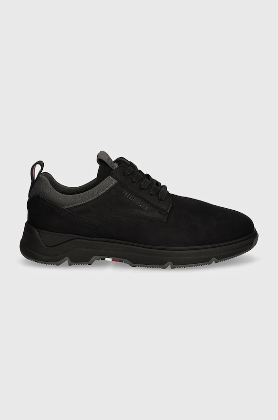 Semišové sneakers boty Tommy Hilfiger HILFIGER NUBUCK MIX HYBRID SHOE FM0FM05092 černá AW24