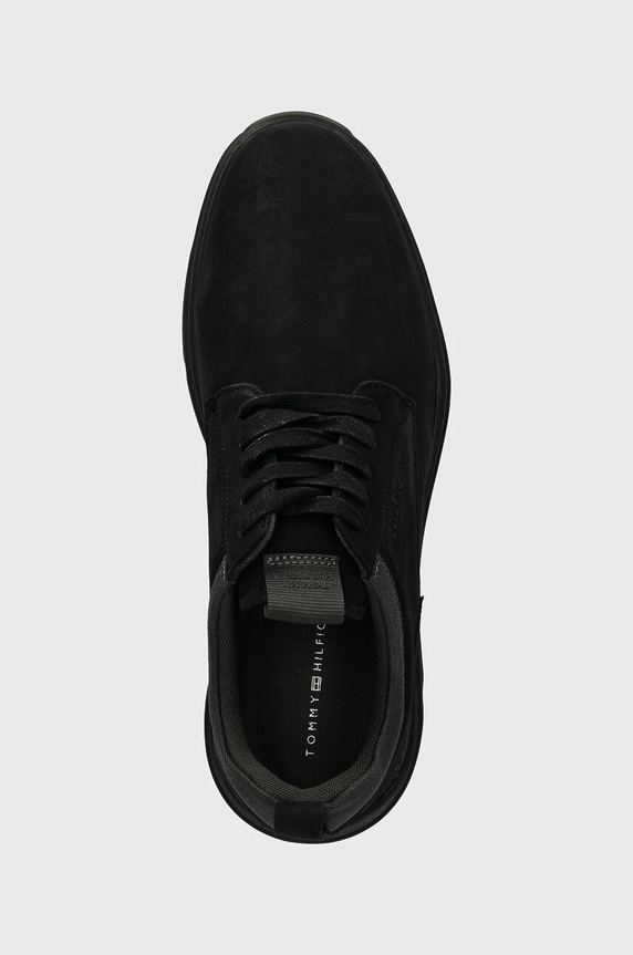 Semišové sneakers boty Tommy Hilfiger HILFIGER NUBUCK MIX HYBRID SHOE černá FM0FM05092