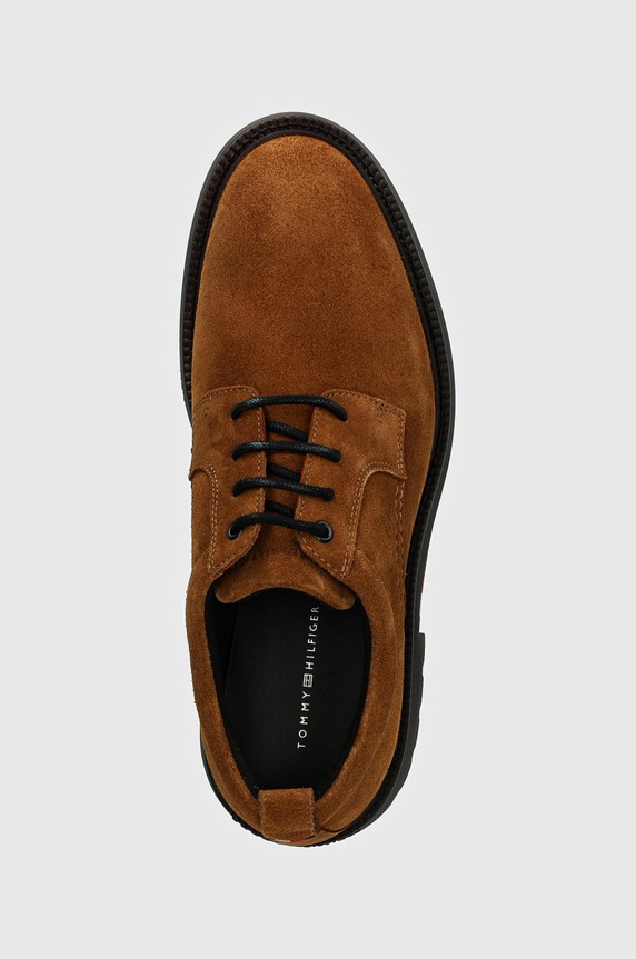 Semišové poltopánky Tommy Hilfiger LIGHT HILFIGER LWT SUEDE SHOE hnedá FM0FM05088