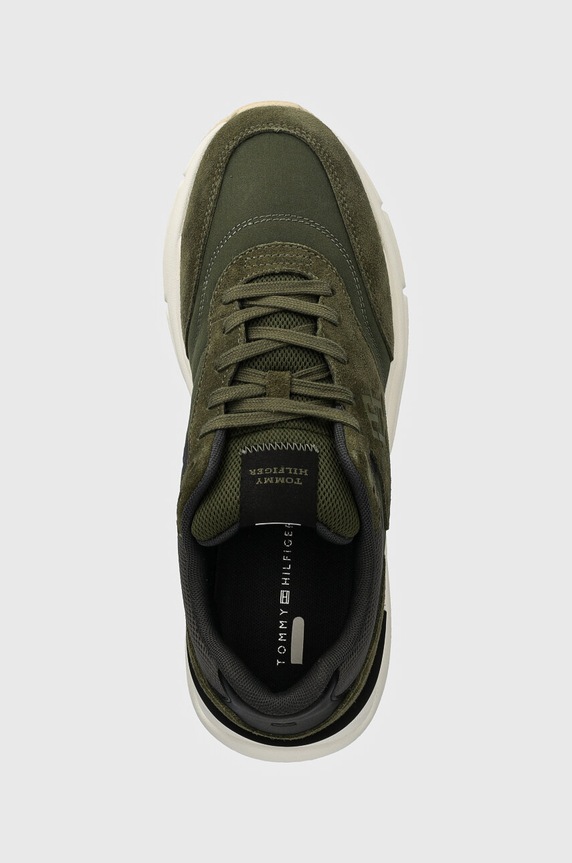 Sneakers boty Tommy Hilfiger M RUNNER X VENTILE MIX zelená FM0FM05062