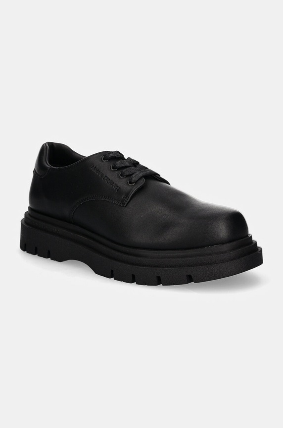Kožené poltopánky Armani Exchange casual čierna XUC016.XV874.00002