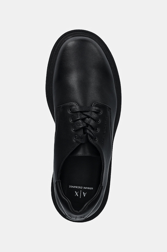 Kožené poltopánky Armani Exchange čierna XUC016.XV874.00002