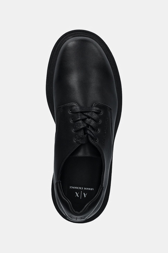 Kožené poltopánky Armani Exchange čierna XUC016.XV874.00002