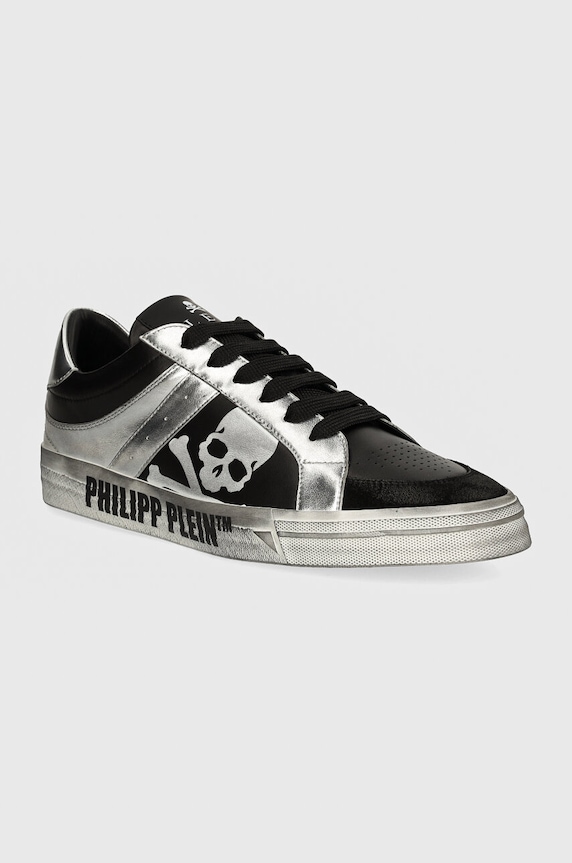 Philipp Plein sportcipő Lo-Top Retrokickz nappa bőr fekete USC0633.PLE005N.0270