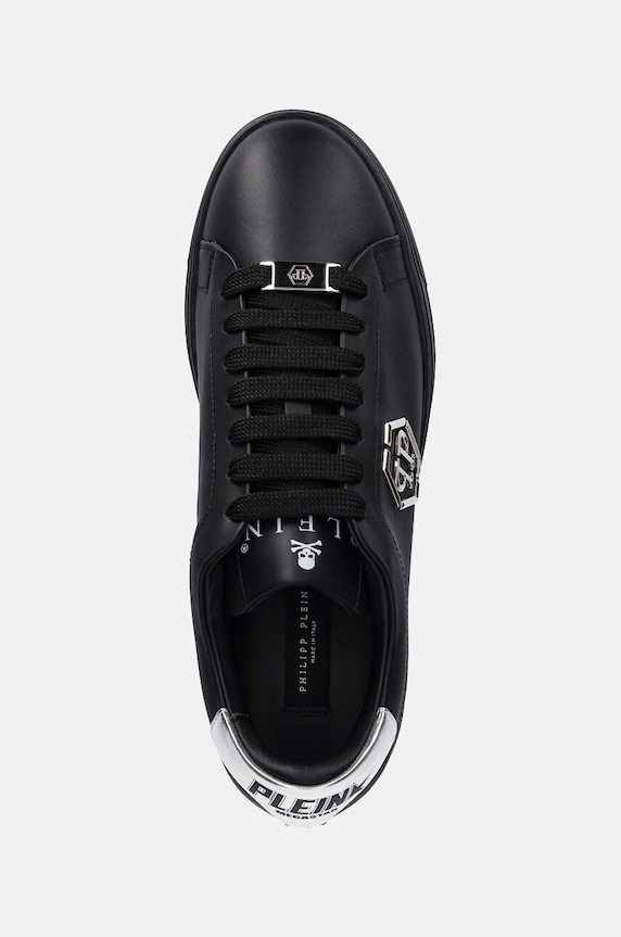 Δερμάτινα sneakers Philipp Plein Nappa Lo-Top Hexagon μαύρο USC0676.PLE075N.0202