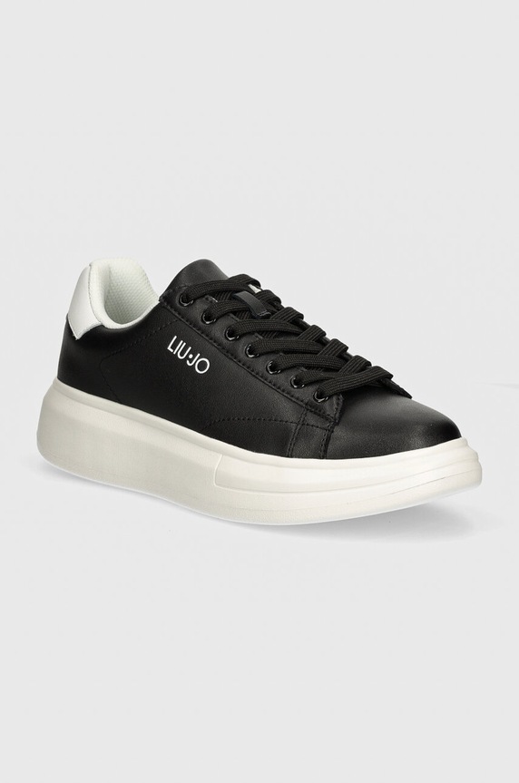 Liu Jo sneakers din piele BIG 01 mic de statură negru 7B4027PX47400054
