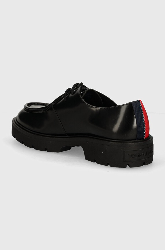 Boty Kožené polobotky Tommy Jeans TJM SMART DERBY SHOE EM0EM01418 černá