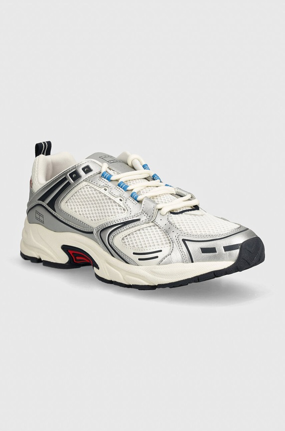 Tenisky Tommy Jeans TJM ARCHIVE RETRO RUNNER imitácia kože strieborná EM0EM01486