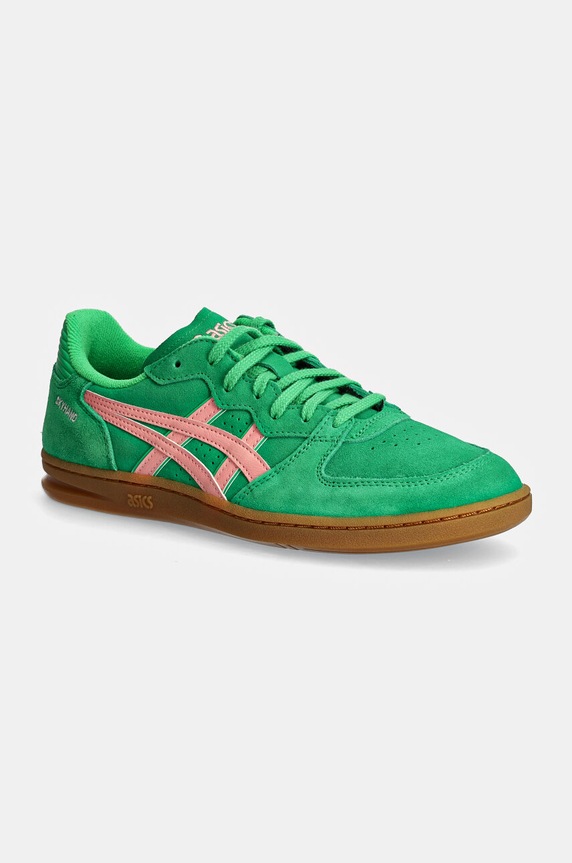 Замшеві кросівки Asics SKYHAND OG імітація лицьової шкіри зелений 1203A452.300