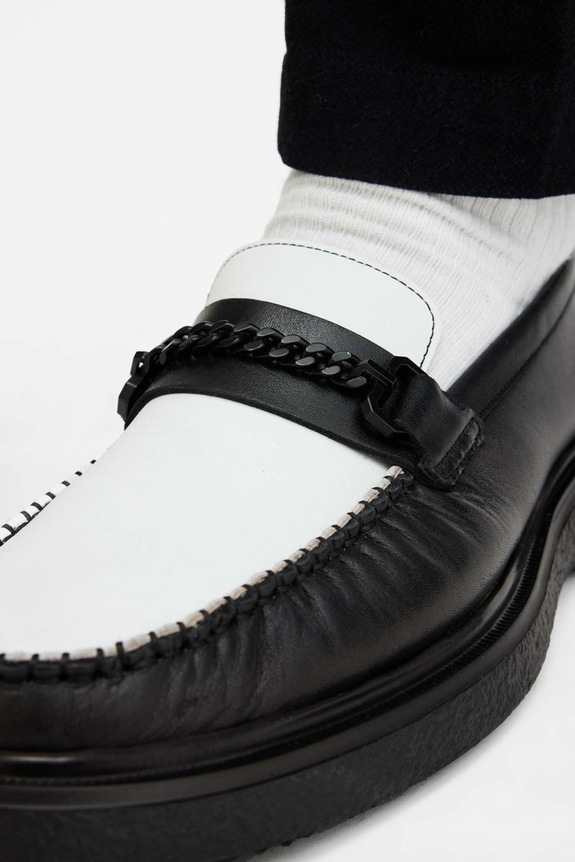 Кожаные мокасины AllSaints Gibbs Chain Loafer M011FB