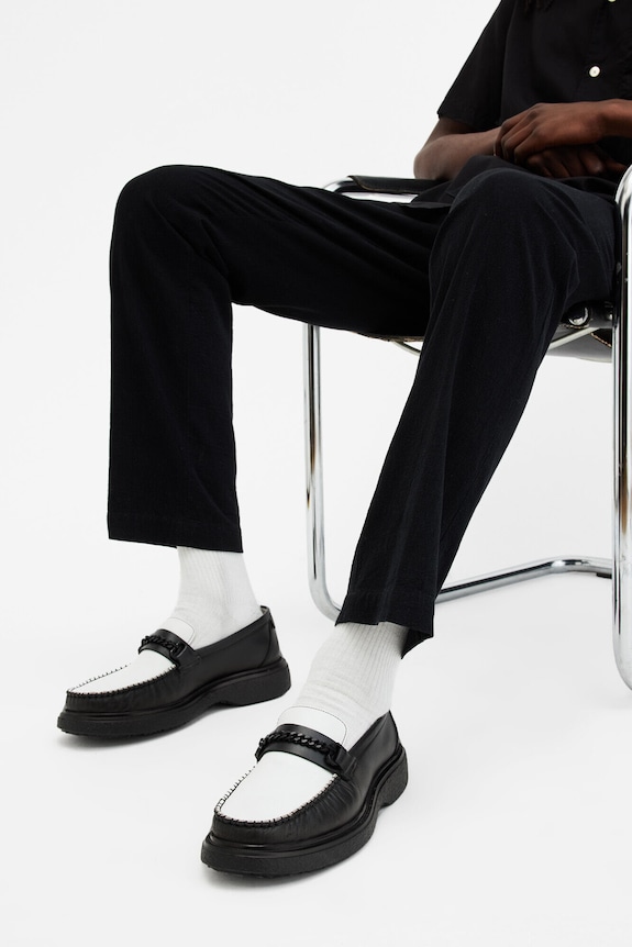 Кожаные мокасины AllSaints Gibbs Chain Loafer M011FB