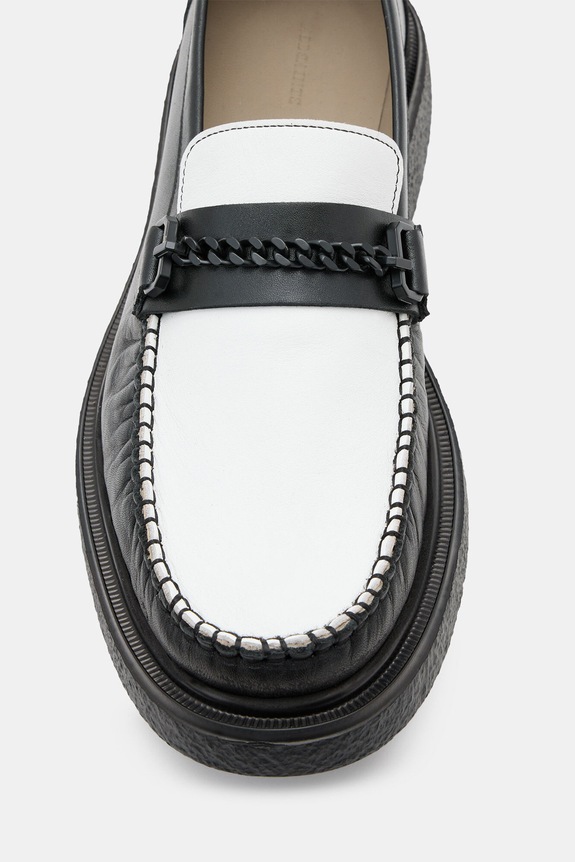 Обувь Кожаные мокасины AllSaints Gibbs Chain Loafer M011FB чёрный