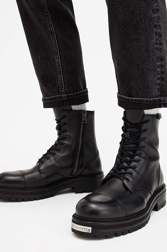 AllSaints ghete de piele Hank Boot M004FB negru