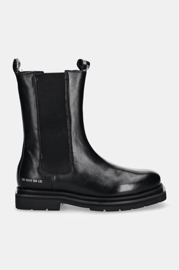 Steve Madden bőr bokacsizma Highflyer SM12000791.017 fekete AW25