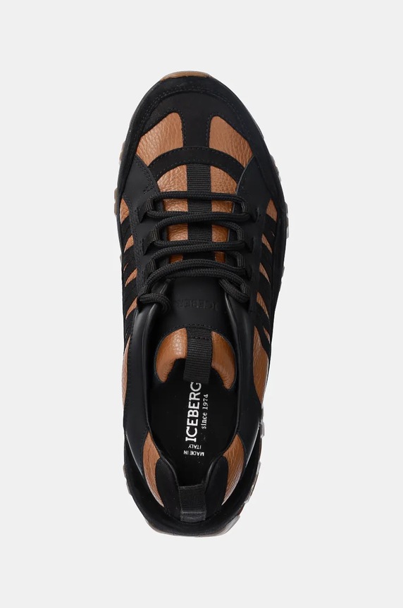 Iceberg sneakersy skórzane Lanice brązowy IU168605