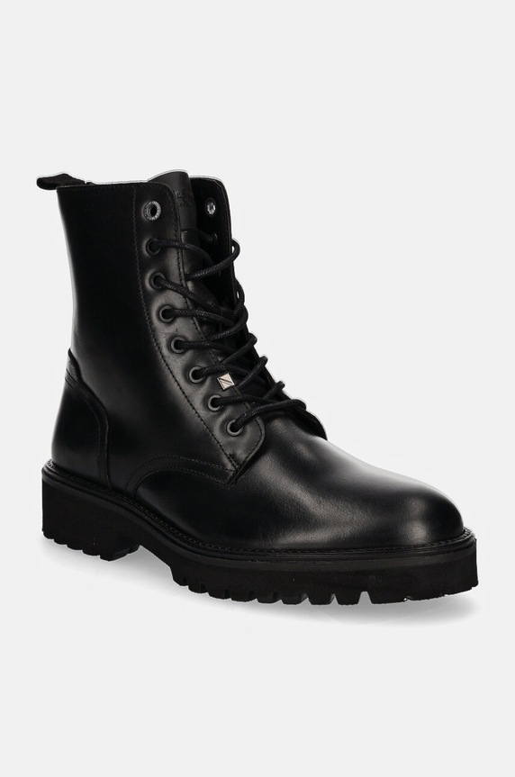 Kožená obuv Pepe Jeans PMS50254 nezateplené čierna PMS50254