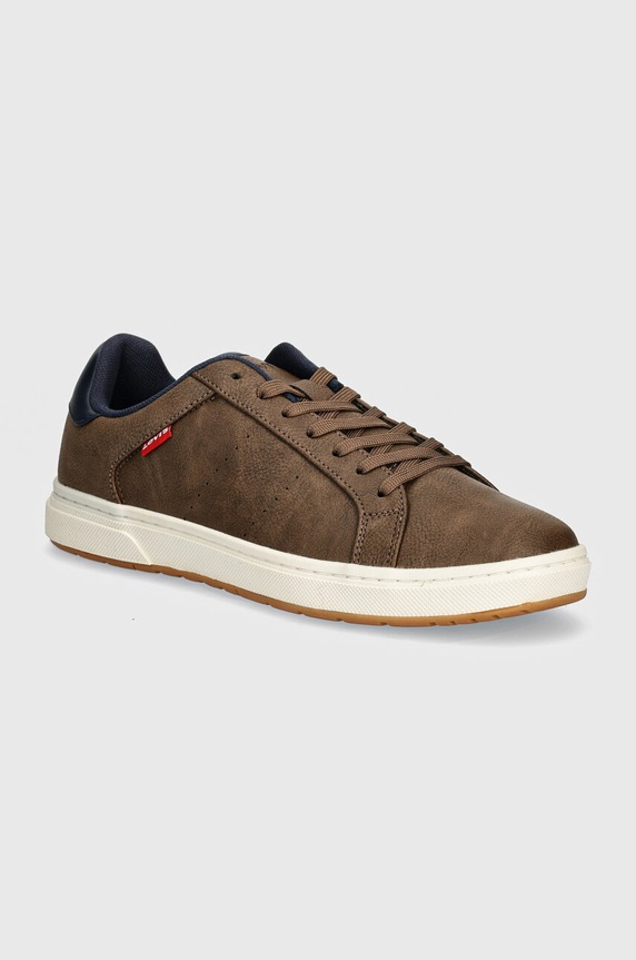 Sneakers Levi's PIPER απομίμηση λείου δέρματος καφέ D6573.0020